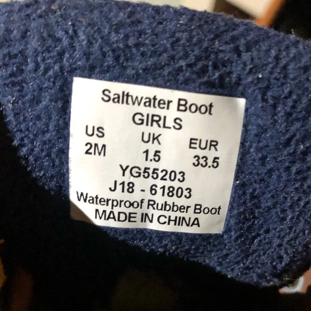 Sperry Kids Blue/ Brown Saltwater Duck Boots Sz 2